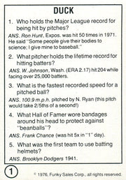 Weird World of Baseball Funky Facts 1976 Vintage Trading Card Set 40 Cards   - TvMovieCards.com