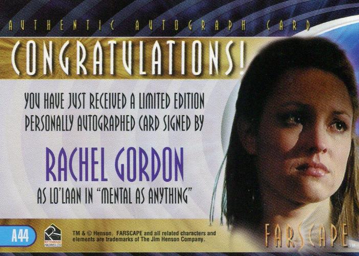 Farscape Through the Wormhole Rachel Gordon Autograph Card A44   - TvMovieCards.com