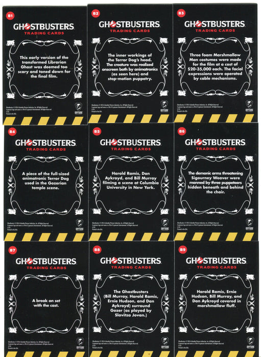 2016 Ghostbusters Silver Foil Behind the Scenes Parallel Chase Card Set B1-B9   - TvMovieCards.com
