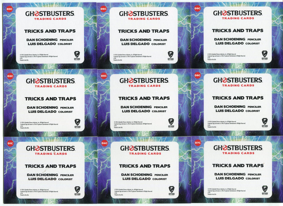 2016 Ghostbusters Silver Foil Tricks and Traps Parallel Chase Card Set D1C-D9C   - TvMovieCards.com