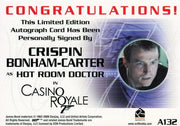 James Bond Heroes & Villains Crispin Bonham Carter Autograph Card A132   - TvMovieCards.com