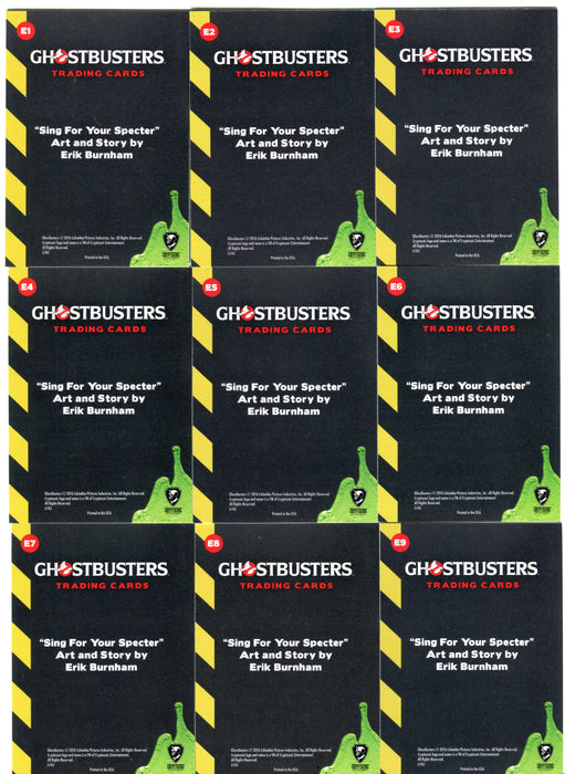 2016 Ghostbusters Silver Foil Sing for Your Specter Parallel Chase Card Set E1-E   - TvMovieCards.com