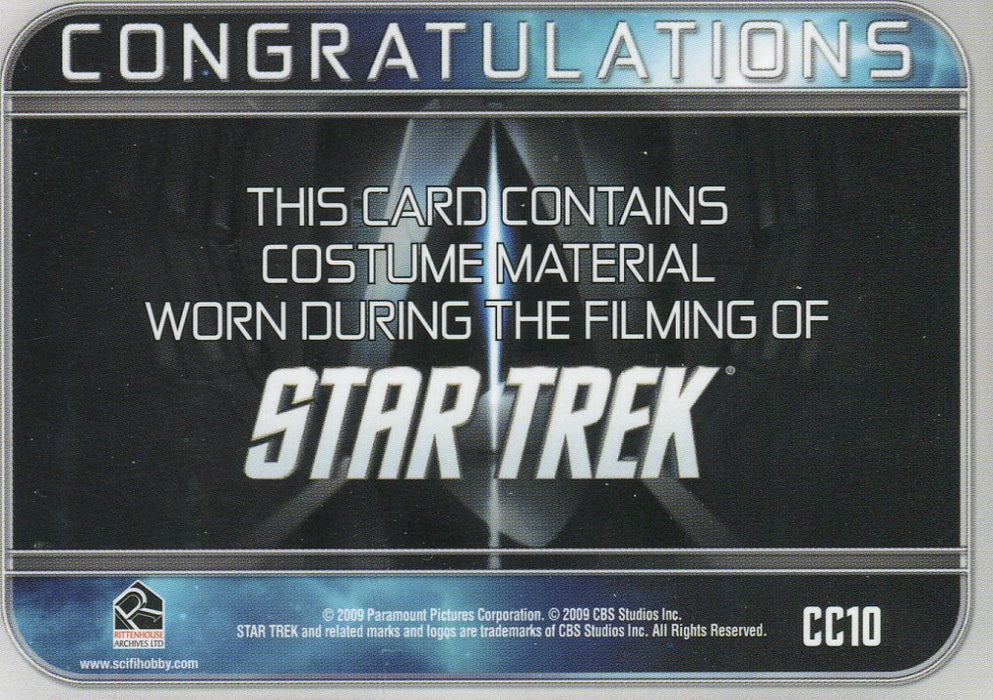 Star Trek The Movie 2009 Male Cadet Costume Card CC10   - TvMovieCards.com