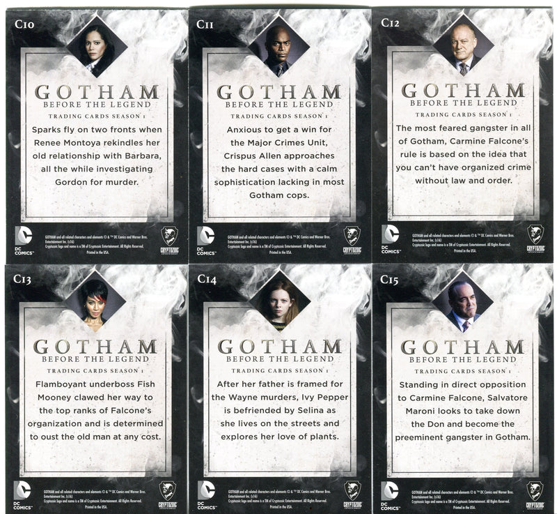 2016 Gotham Season 1 Silver Foil Parallel Character Bios Chase Card Set C01-C15   - TvMovieCards.com