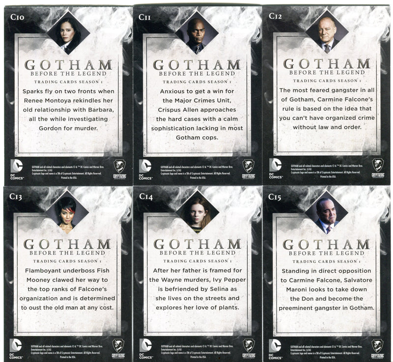 2016 Gotham Season 1 Character Bios Chase Card Set C01-C15   - TvMovieCards.com