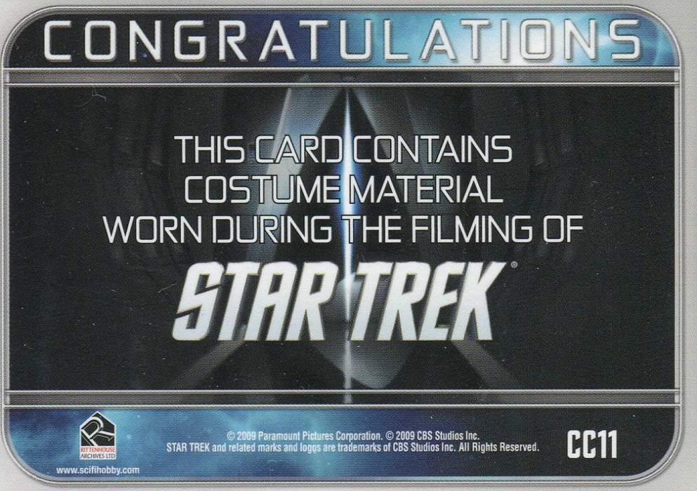 Star Trek The Movie 2009 Female Cadet Costume Card CC11   - TvMovieCards.com