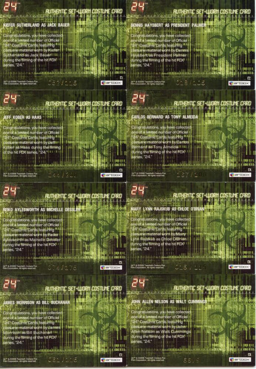 24 Twenty Four Season 5 Costume Card Set 15 Cards C1-C15   - TvMovieCards.com