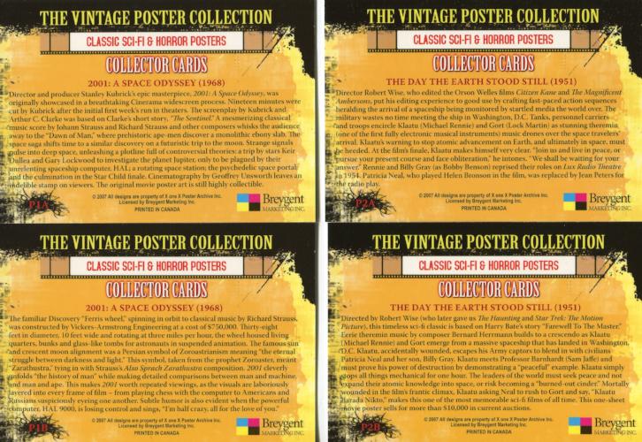 Classic Vintage Movie Posters Science Fiction Horror Puzzle 6 Card Chase Set - TvMovieCards.com