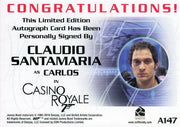 James Bond Heroes & Villains Claudio Santamaria as Carlos Autograph Card A147   - TvMovieCards.com