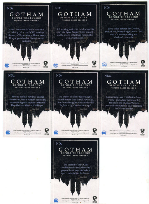 2017 Gotham Season 2 Foil Parallel New Day, Dark Knights Chase Card Set ND1-7   - TvMovieCards.com