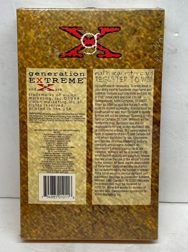 1994 Generation eXtreme Sports Trading Card Box 24 Packs Vision Tony Hawk Rookie   - TvMovieCards.com
