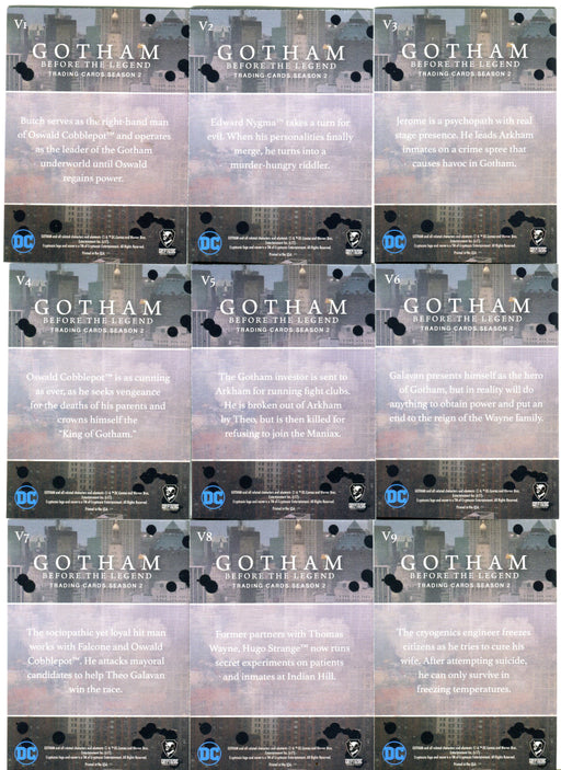 2017 Gotham Season 2 Silver Foil Parallel Rising Villains Chase Card Set V1-V9   - TvMovieCards.com