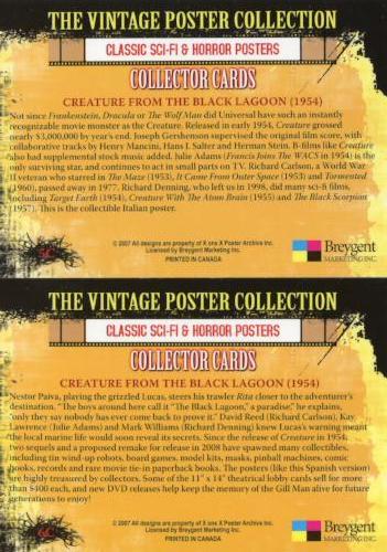 Classic Vintage Movie Posters 1 Science Fiction Horror Chase Card Set 1C-6C - TvMovieCards.com