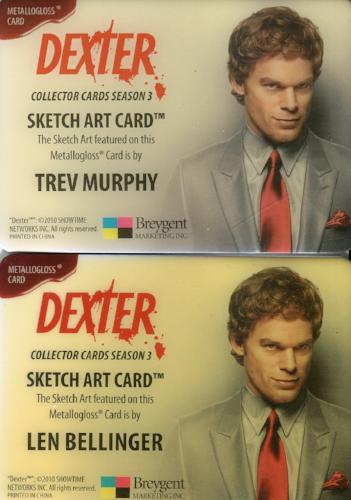 Dexter Season 3 Case Topper Card Murphy & Bellinger Metallogloss Chase Card Set   - TvMovieCards.com
