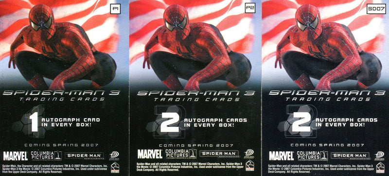 Spider-Man 3 Movie Promo Card Lot P1 P2 SD07 Rittenhouse 2007   - TvMovieCards.com