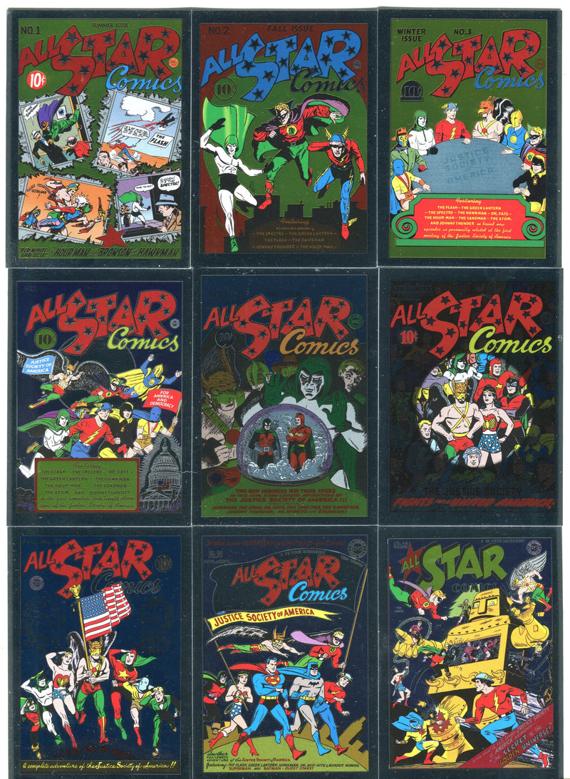 DC Comics Justice League Foil All Star Comics Parallel Chase Card Set C1-9   - TvMovieCards.com