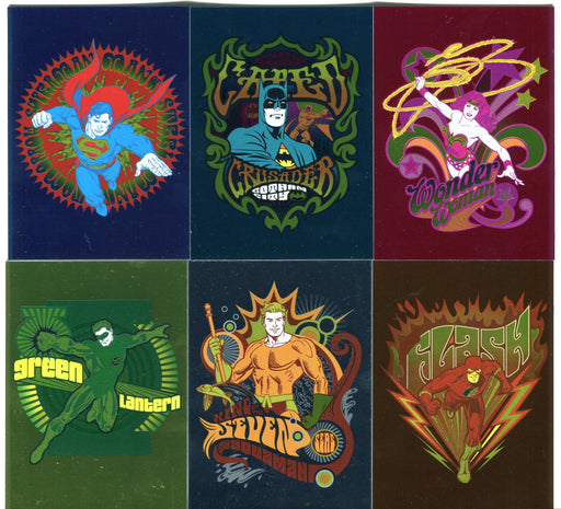 DC Comics Justice League Silver Foil Retro Cards Parallel Chase Card Set G1-G6   - TvMovieCards.com