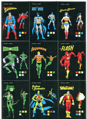 DC Comics Justice League Silver Foil Model Sheets Parallel Chase Card Set MS1-9   - TvMovieCards.com
