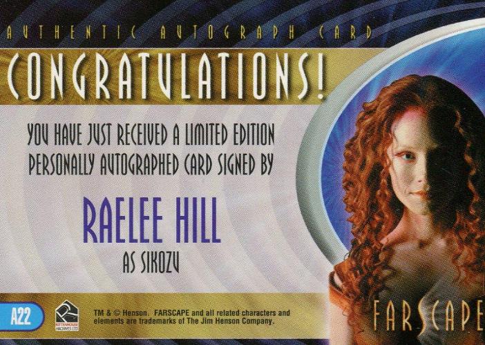 Farscape Season 4 Raelee Hill as Sikozu Autograph Card A22   - TvMovieCards.com