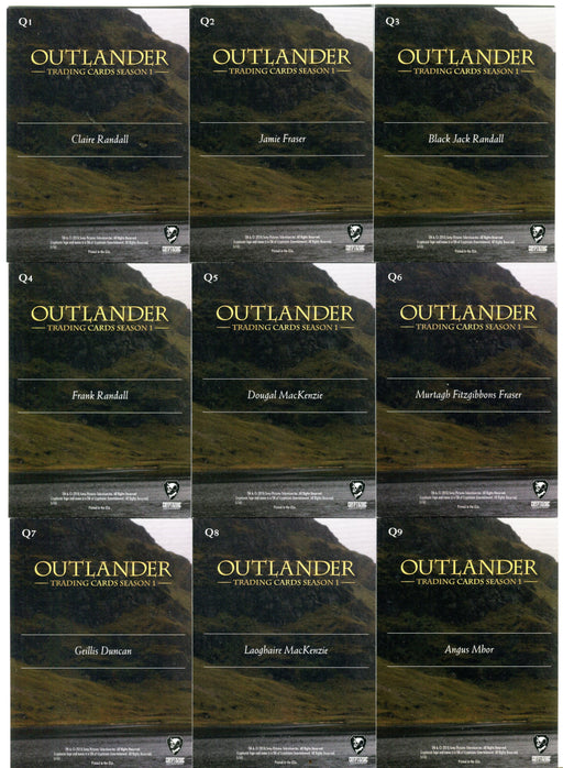Outlander Season 1 Fraser Crest Foil Stamp Quotes Parallel Chase Card Set Q1-Q9   - TvMovieCards.com