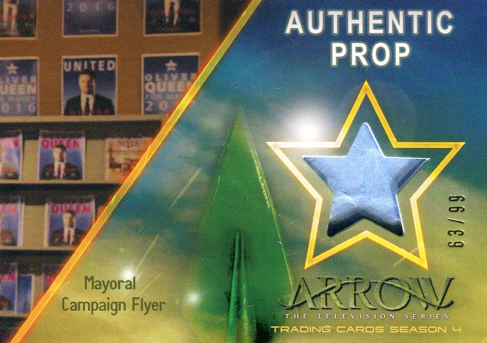 Arrow Season 4 Mayoral Campaign Flyer Limited Prop Card PR1 #63/99   - TvMovieCards.com