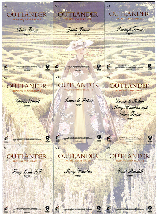 Outlander Season 2 Rainbow Foil Versailles Parallel Chase Card Set V1-V9   - TvMovieCards.com