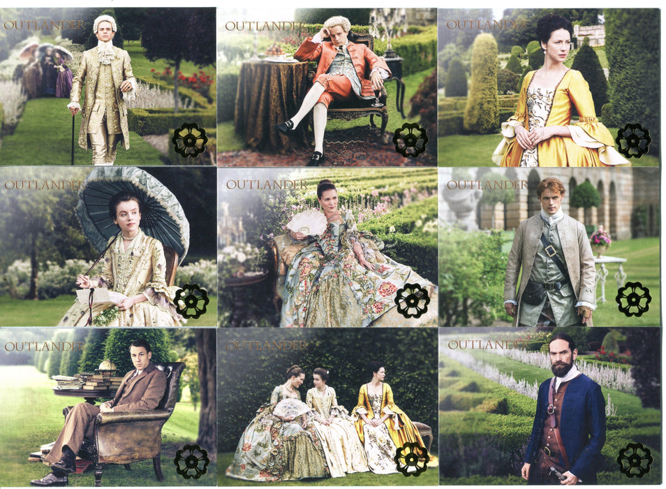 Outlander Season 2 Gold Jacobite Stamp Versailles Parallel Chase Card Set V1-V9   - TvMovieCards.com