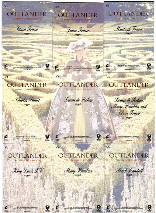 Outlander Season 2 Gold Jacobite Stamp Versailles Parallel Chase Card Set V1-V9   - TvMovieCards.com