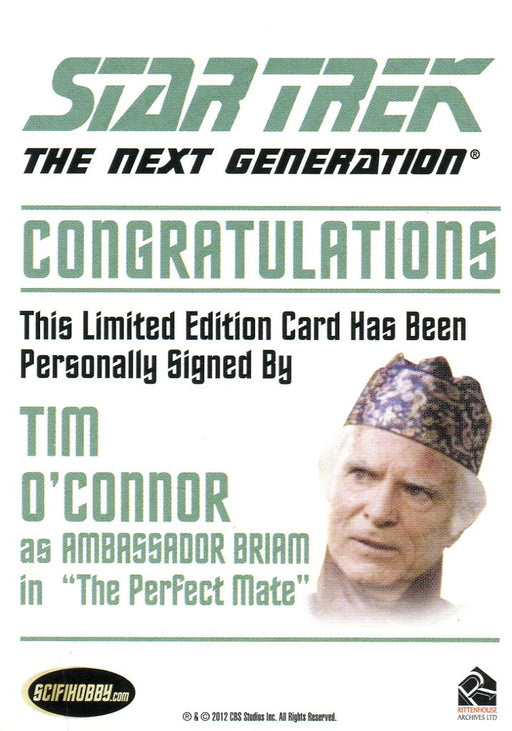 Star Trek TNG Heroes & Villains Tim O'Connor Autograph Card   - TvMovieCards.com
