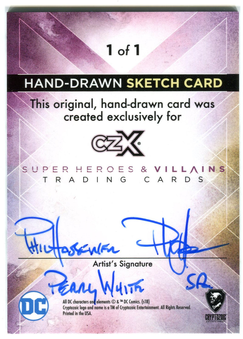 DC Comics CZX Super Heroes & Super-Villains Artist Sketch Card by Phil Hassewer   - TvMovieCards.com