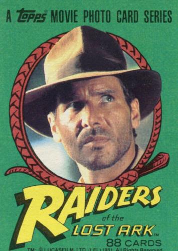 Indiana Jones Raiders of the Lost Ark 1981 Vintage Card Set 88 Cards Topps   - TvMovieCards.com