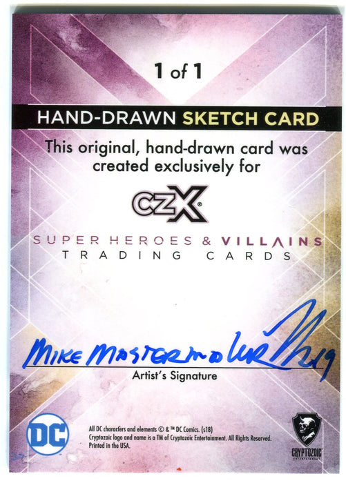 DC Comics CZX Super Heroes & Super-Villains Artist Sketch Card Mike Mastermaker   - TvMovieCards.com