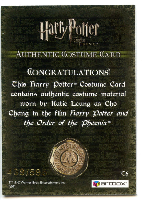Harry Potter Order of Phoenix Cho Chang's Robe Costume Card HP C6 #439/585   - TvMovieCards.com