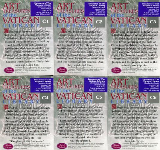 Art Treasures of the Vatican Chromium Chase Card Set C1-C6 1997 Comic Images   - TvMovieCards.com