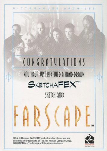 Farscape Season 4 Artist John Czop Autograph Sketch Card Sikozu   - TvMovieCards.com