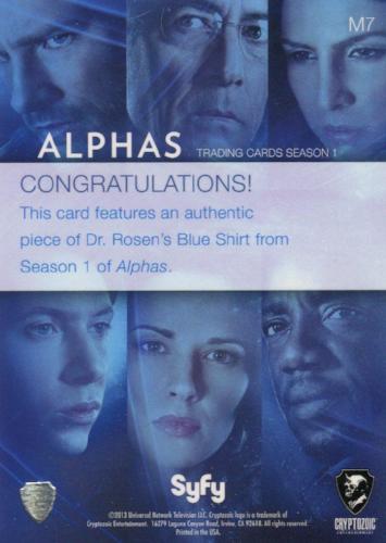 Alphas Season 1 Dr. Lee Rosen's Blue Shirt Wardrobe Costume Card M7   - TvMovieCards.com
