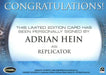 Stargate Heroes Adrian Hein as Replicator Autograph Card   - TvMovieCards.com