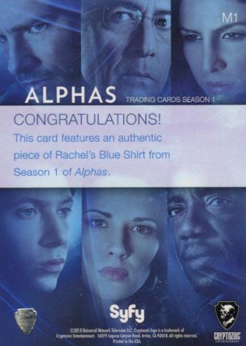 Alphas Season 1 Rachel Pirzad's Blue Shirt Wardrobe Costume Card M1   - TvMovieCards.com