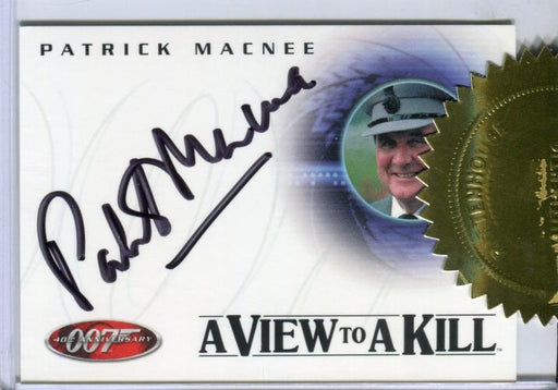 James Bond 40th Anniversary Patrick Macnee Autograph Card A24 Black Ink   - TvMovieCards.com