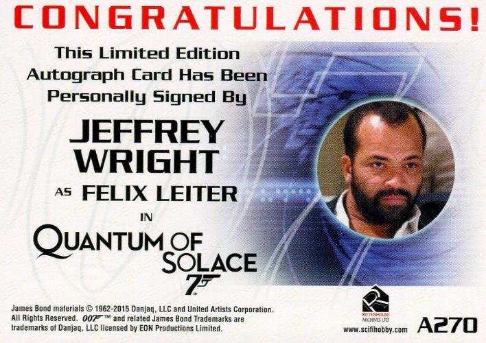 James Bond Classics 2016 Jeffrey Wright Autograph Card A270   - TvMovieCards.com