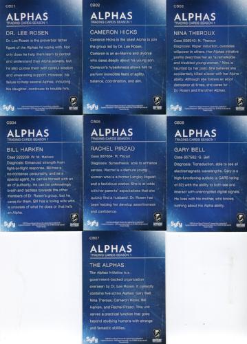 Alphas Season 1 Character Bios Chase Card Set 7 Cards   - TvMovieCards.com