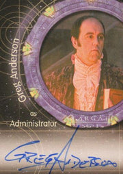 Stargate SG-1 Season Nine Greg Anderson Autograph Card A89   - TvMovieCards.com