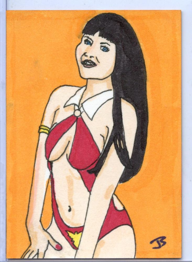 Vampirella New Series Sketch Card by Jay Shimko   - TvMovieCards.com
