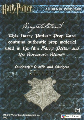 The World of Harry Potter 3D 2 Quaffle and Bludgers Prop Card HP P4 #209/270   - TvMovieCards.com