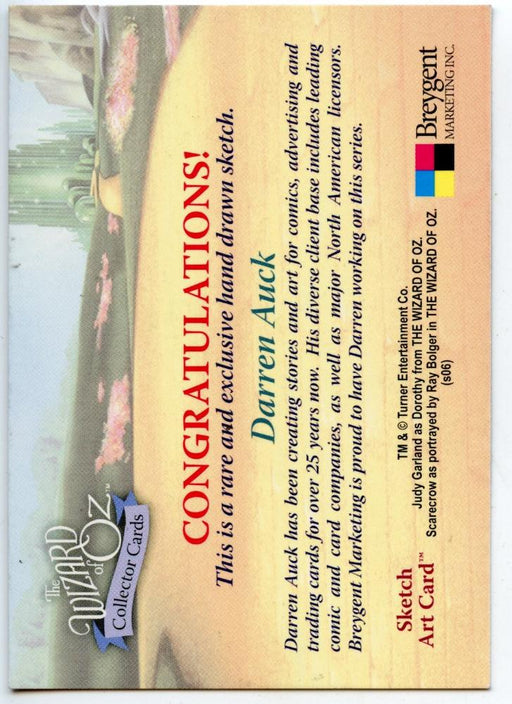 Wizard of Oz Sketch Card by Darren Auck Lion   - TvMovieCards.com