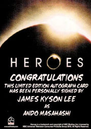 Heroes Archives James Kyson Lee as Ando Masahashi Autograph Card   - TvMovieCards.com