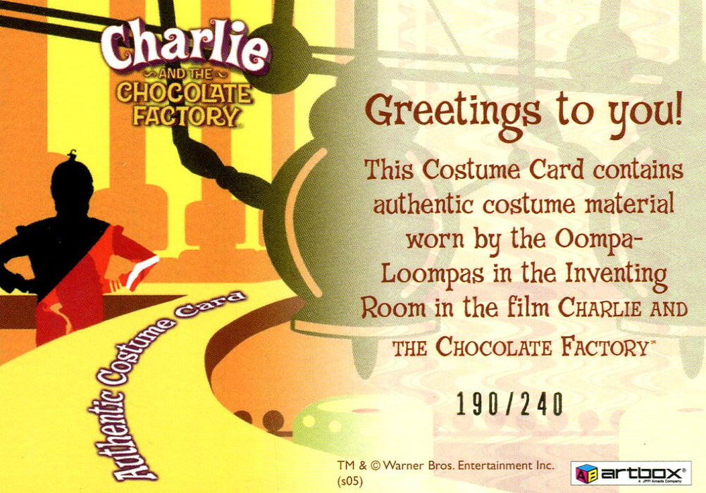 Charlie & Chocolate Factory Deep Roy as Oompa Loompa Costume Card #190/240   - TvMovieCards.com
