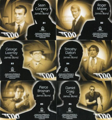 James Bond Heroes & Villains Men of James Bond Chase Card Set B1 thru B6   - TvMovieCards.com