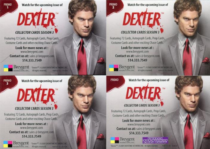 Dexter Season Three Promo Card Lot 4 Cards   - TvMovieCards.com