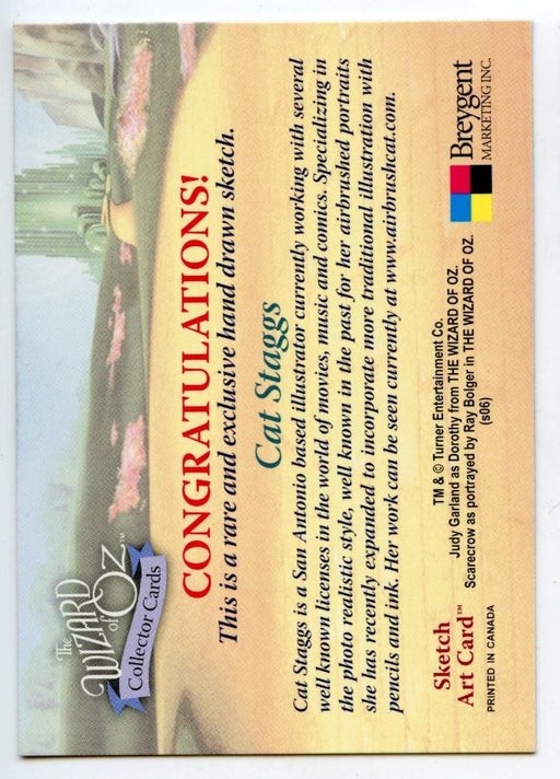 Wizard of Oz Sketch Card by Cat Staggs Wicked Witch   - TvMovieCards.com